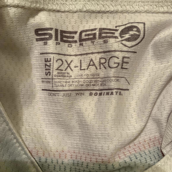 VSA Baseball Jersey V-Neck Button Up Patriotic Short Sleeve Mens 2X White - Picture 5 of 6